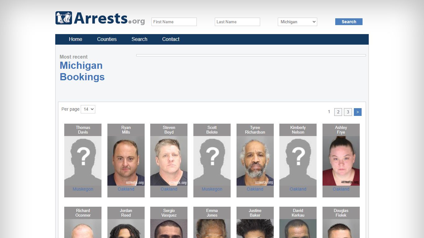 Michigan Arrests and Inmate Search